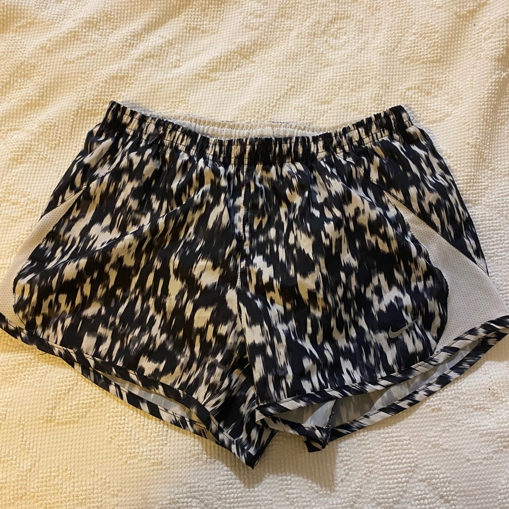 Nike Black and White Marbled Running shorts